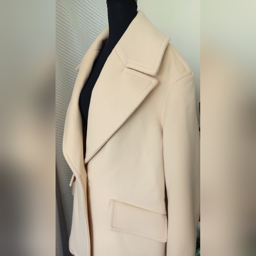 SOLD❣️NWT Banana Republic Double Faced Wool Blend Peacoat Size Small - Picture 7 of 9